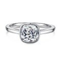 wholesale S925 Sterling Silver Women's Square Irregular Zircon Surround Design Ring for a Stylish and Elegant Look-0-10