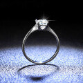 Sterling Silver D Color Moissanite Ring, 1 Carat Classic Twisted Shank Four-Prong Wedding Band-0-1