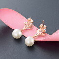 wholesale Sterling Silver Creative Vintage Rose Gold Plated Pearl Earring Studs for Women,-0-3