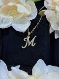 S925 Silver 18k Gold-Plated Moissanite Alphabet Pendant Necklace, DIY Gift-0-16