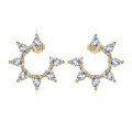 wholesale S925 sterling silver cross-border earrings for women, luxurious and elegant pear-shaped zirconia floral design, fashionable and versatile ear accessories-0-6