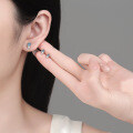 S925 Sterling Silver Moissanite Triangular Stud Earrings, Simple and Versatile for Daily Wear-0-2