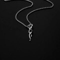 wholesale 925 Silver Korean Style Thorn Necklace for Men, Trendy Ins-inspired Personalized Figure 8 Twist Pendant Minimalist Long Chain-0-0