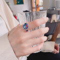 wholesale S925 sterling silver retro matte ethnic style resin color-mixed rose open ring elegant finger ring-0-1