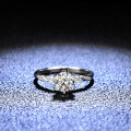 925 Sterling Silver Moissanite Six-Prong Women's Ring Double Flower Jewelry Factory TikTok Live-0-0