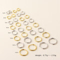 wholesale S925 Sterling Silver Minimalist Korean Plain Circle Round Ear Studs Light Surface Multiple Sizes Stackable Ear Hoops-0-3
