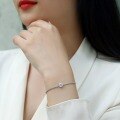 wholesale S925 Silver Morning Dew Drop Bracelet with Moissanite, New Style Silver Plated White Gold Jewelry, Wholesale from Panyu Factory-0-3