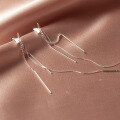 wholesale S925 Sterling Silver Small Fresh Sweet Long Tassel Earrings, Exquisite Butterfly Tassel Ear Thread in M06525-0-3