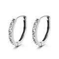 wholesale S925 Sterling Silver Korean Style Minimalist English Letter Ear Clasps, INS Trend Niche Design Earrings, Versatile Women's-0-4