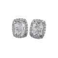 wholesale S925 Silver 2-Carat Ear Studs, Cushion-Cut Simulated Diamond, Fashionable and Versatile for Everyday Wear-0-4