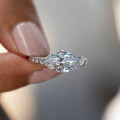 S925 Silver Moissanite Marquise Shape 1 Carat Women's Ring-0-2
