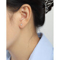 wholesale S925 Sterling Silver Minimalist Micro-Paved Star and Moon Stud Earrings for Sleeping Without Removal-0-2