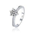 wholesale S925 Silver TikTok Live Hot-Selling Half-Bezel Six-Prong Micro-Paved Ring, Fashionable Niche Moissanite Women's Ring-0-5