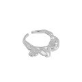 wholesale S925 Sterling Silver Korean Version INS Niche Design Minimalist Versatile Irregular Textured Open Ring-0-5