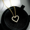 14K Gold Plated 925 Sterling Silver Moissanite Heart Pendant Necklace-0-4