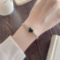 wholesale S925 Silver Retro Korean Style Black Heart Trendy Internet Celebrity Ins Aesthetic Versatile Bracelet-0-3