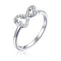 wholesale 925 Sterling Silver Bow Heart Ring for Women, Cross-Border Europe and America, Ins Style Silver Ring-0-0