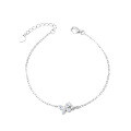 Sterling Silver Butterfly Flower Bracelet with Marquise Moissanite-0-3