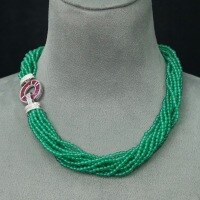 wholesale Metal: 925 Silver Gold Plated, High Carbon Diamond Style: Cartier Barbara Hutton Inspired, Natural Carnelian, New Chinese Style For: Women's Necklace-Muzo Green 925 Silver