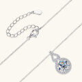 wholesale S925 Sterling Silver Fashionable Light Luxury Style Moissanite Gourd Necklace for Women, High-End Sense and Elegant Collarbone Chain Wholesale-0-2