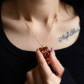 wholesale 18k gold with natural flower amber bear pendant, size approximately 19*25mm, amber bear pendant necklace-0-4