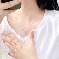 wholesale S925 Sterling Silver Light Luxury Freshwater Pearl Butterfly Necklace for Women, Small Exclusive Design with High-End Sparkling Diamond Fringe Choker-0-4