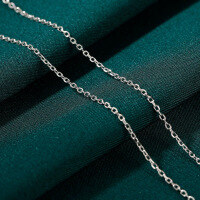 wholesale 999 Silver S999 Necklace, Starry Sky Cross Chain, Box Chain, O-Link Chain, Water Wave Chain, Plain Chain, Collarbone Chain, Matching Chain Wholesale.-Cross chain - 40+5cm - white gold > sterling silver.