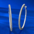 wholesale S925 Silver New Fashion Large Hoop Earrings with High-Carbon Diamonds, Simple Ear Clips, Stylish and Versatile Cross-Border Design-0-2