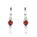 wholesale S925 Silver New Creative Design Natural Garnet Earrings, French Romantic Style with Inlaid Natural Gemstones-0-4