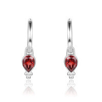 wholesale S925 Silver New Creative Design Natural Garnet Earrings, French Romantic Style with Inlaid Natural Gemstones-Natural garnet &gt;925 silver