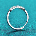Sterling Silver Moissanite Ring, Women's Minimalist Elegant Daily Wear Versatile Design-0-1