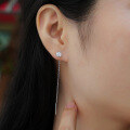 wholesale S925 Sterling Silver Minimalist and Elegant New F-Fan Tassel Earrings for Women, Live Streaming Hot-Selling Moissanite Ear Thread Wholesale-0-3