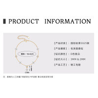 S925 Sterling Silver Four-Leaf Clover Moissanite Bracelet for Women-Four-leaf clover bracelet with baby's breath [K gold]  925 silver