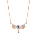 Sterling Silver Moissanite Bow Drop Necklace, 2023 New Women's Light Luxury Collarbone Chain-0-3