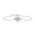 925 Sterling Silver Custom Simple Lady LOVE Bracelet with Moissanite, Non-Fading-0-17