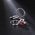 wholesale S925 Silver New Creative Design Natural Garnet Earrings, French Romantic Style with Inlaid Natural Gemstones-0-1