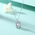 wholesale 925 Silver Purely Silver Flower Shape Colorful Gemstone Cubic Zirconia Pendant Collarbone Chain Ins Four-Leaf Clover Necklace for Women Small Batch Wholesale-0-2