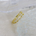 wholesale S925 Sterling Silver Plated 14K Gold Light Luxury Niche Exquisite Vintage Japanese Style Jewelry Lace Openwork Ring with Zircon-0-1