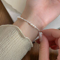 wholesale S925 silver fresh and sweet style design-inspired Chinese bamboo bead and broken silver bracelet S7266-0-0