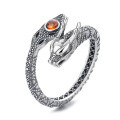 wholesale S925 Sterling Silver Retro Vintage Dragon Tail Ring, Traditional Chinese Style New Knuckle Ring-0-5