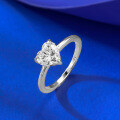 wholesale New 7*7mm Heart-Shaped Simulated White Diamond Ring for Women, Elegant and Versatile for Weddings and Daily Wear-0-1
