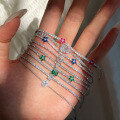 wholesale S925 Sterling Silver Summer Hot-Sale Women's Exquisite Geometric Zirconia Row Diamond Design Colorful Sweet Girl's Bracelet-0-0