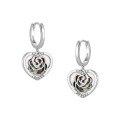 wholesale Pure Silver New Chinese Style Rose Silver Heart Earrings French High-End Feel Earrings Drop Shipping-0-5