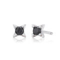 wholesale S925 Sterling Silver Casual Minimalist Black Zircon Inlaid Stud Earrings, Understated And Elegant Fashion Jewelry-0-0