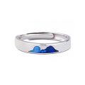 wholesale S925 Sterling Silver Maker's Cloud Sea Moment Simple and Literary Adjustable Couple Rings for Valentine's Day Gift-0-6