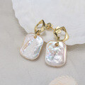 wholesale 925 Sterling Silver Irregular Geometric Cultured Freshwater Pearl Earrings for Women,-0-3