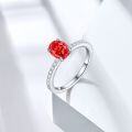 wholesale 925 Sterling Silver 15ct Oval Snowflake Cut Ring with Luxurious High-End Sense 6*8 Color Gemstone High-Carbon Diamond Women's Ring-0-2