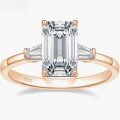 wholesale S925 Sterling Silver 3-Carat Square Emerald Cut Fashion Versatile Moissanite Ring Silver Jewelry-0-37