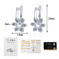S925 Sterling Silver Moissanite Full Diamond French Floral Earrings, Three-Way Wear-0-4