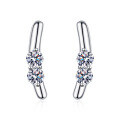 wholesale 925 Sterling Silver Ear Studs with Moissanite, Diamond-Inlaid Line Earrings, Versatile High-End Earrings, Live Streaming Best-Seller for Wholesale-0-4